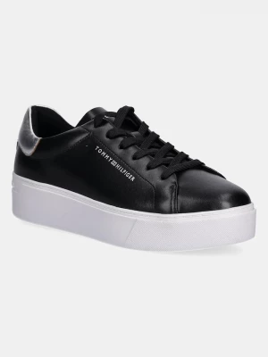 Obrázek produktu Tommy Hilfiger Kožené tenisky Tommy Hilfiger ESSENTIAL PLATFORM COURT SNEAKER černá