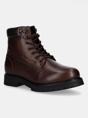 Obrázek produktu Tommy Hilfiger Kožené trapery Tommy Hilfiger FLEX TH OUTDOOR RS LTH BOOT hnědá