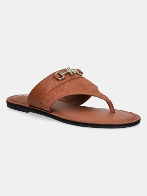 Obrázek produktu Tommy Hilfiger Kožené žabky Tommy Hilfiger MIXED LEATHER HORSEBIT THONG hnědá