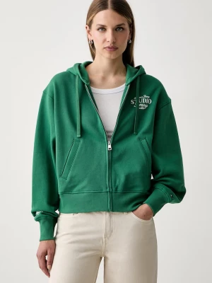 Obrázek produktu Tommy Hilfiger mikina s kapucí dámská s bavlnou zelená