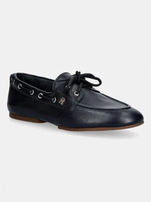 Obrázek produktu Tommy Hilfiger mokasíny dámské kožené TH SLEEK LEATHER BOAT SHOE námořnická modř