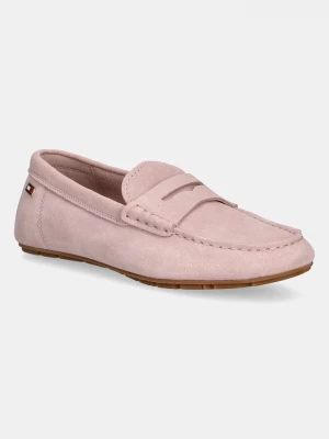 Obrázek produktu Tommy Hilfiger mokasíny dámské semišové FLAG SOFT SUEDE DRIVER LOAFER růžová