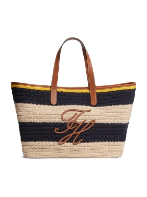 Obrázek produktu TOMMY HILFIGER Nákupní taška 'Woven Stripe Logo Appliqué Tote' béžová / námořnická modř / karamelová / žlutá