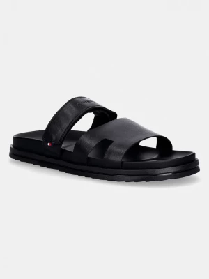 Obrázek produktu Tommy Hilfiger pánské kožené pantofle ADJUSTABLE PREMIUM LTH SANDAL černá