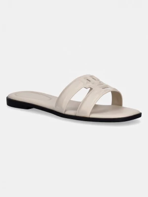 Obrázek produktu Tommy Hilfiger pantofle na plochém podpatku dámské kožené TH LOGO STRAP MULE béžová
