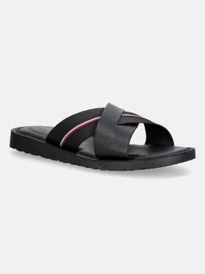 Obrázek produktu Tommy Hilfiger pantofle pánské kožené CORE HILFIGER LTH CRISS C SANDAL černá