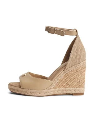 Obrázek produktu TOMMY HILFIGER Páskové sandály 'Logo Plaque Wedge Heel' béžová