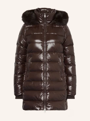 Obrázek produktu Tommy Hilfiger Péřový Kabát S Odnímatelnou Kapucí A Umělou Kožešinou tmavě hnědá