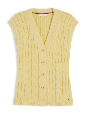 Obrázek produktu TOMMY HILFIGER Pletená vesta 'Cable Slim Sleeve' světle žlutá