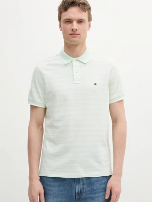 Obrázek produktu Tommy Hilfiger polo pánské příměsí lnu zelená