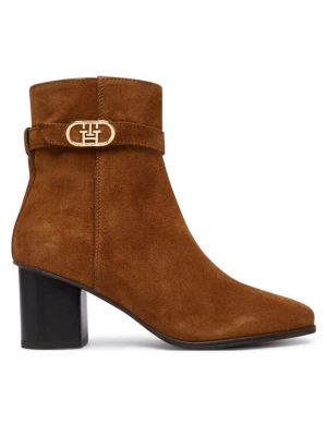 Obrázek produktu Tommy Hilfiger Polokozačky Th Strap Suede Block Heel Boot FW0FW09521 Tmavě béžová