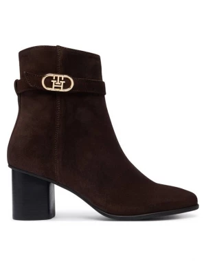 Obrázek produktu Tommy Hilfiger Polokozačky Th Strap Suede Block Heel Boot FW0FW09521 Tmavě hnědá
