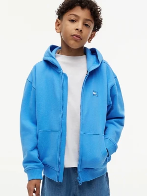 Obrázek produktu Tommy Hilfiger rozepínací mikina s kapucí dětská bavlněná modrá