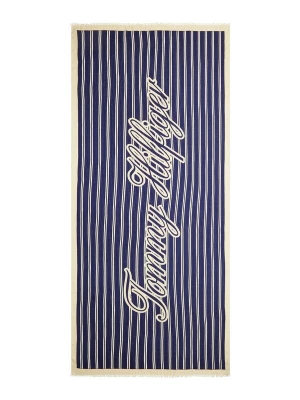 Obrázek produktu TOMMY HILFIGER Šála 'Logo' béžová / tmavě modrá / bílá
