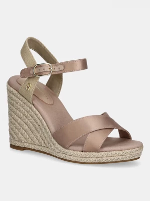 Obrázek produktu Tommy Hilfiger Sandály Tommy Hilfiger SATIN HIGH WEDGE ESPADRILLE béžová