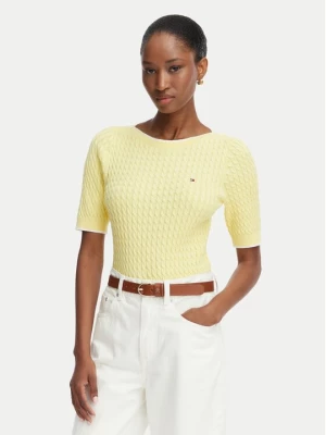 Obrázek produktu Tommy Hilfiger Svetr Fine Gg Cable Boat WW0WW50103 Světle žlutá Regular Fit
