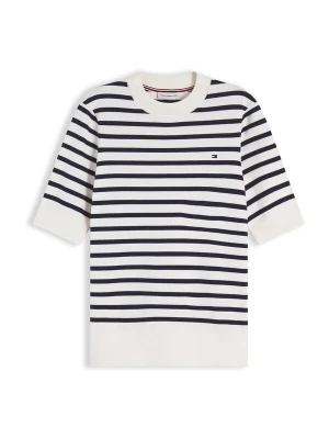 Obrázek produktu TOMMY HILFIGER Svetr 'Fine Short Sleeve' krémová / námořnická modř