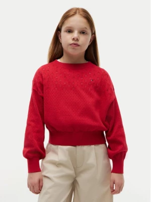 Obrázek produktu Tommy Hilfiger Svetr Pointelle KG0KG09504 Červená Relaxed Fit