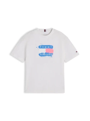 Obrázek produktu TOMMY HILFIGER Tričko 'Flag Graffiti' modrá / oranžová / bílá