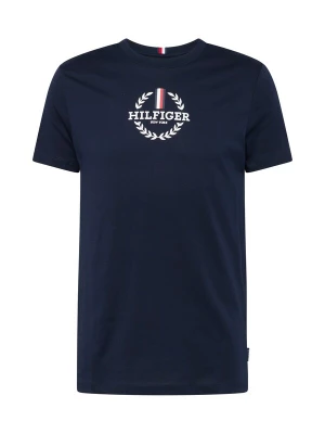 Obrázek produktu TOMMY HILFIGER Tričko 'Global Stripe Crest Logo Slim' námořnická modř / červená / černá / bílá