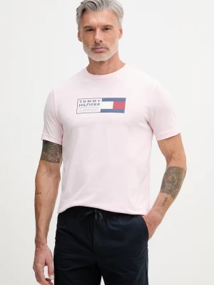 Obrázek produktu Tommy Hilfiger tričko pánské bavlněné růžová