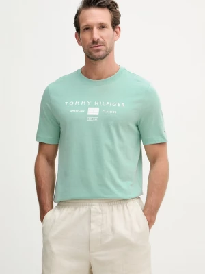 Obrázek produktu Tommy Hilfiger tričko pánské bavlněné tyrkysová