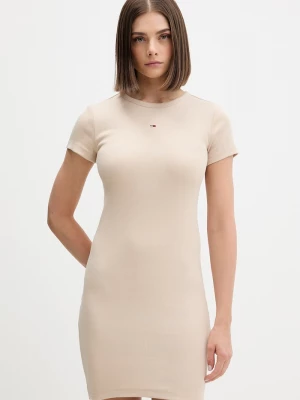 Obrázek produktu Tommy Jeans bodycon šaty bavlněné s elastanem béžová