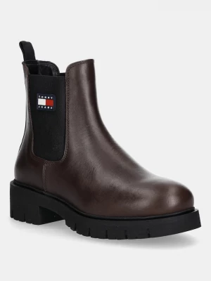 Obrázek produktu Tommy Jeans Boty s gumou Tommy Jeans TJW CHELSEA LEATHER BOOT hnědá