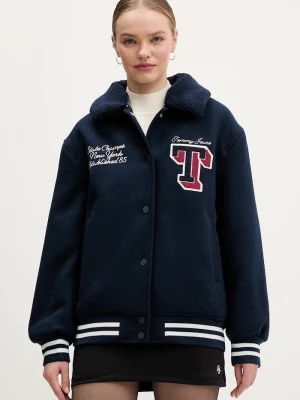 Obrázek produktu Tommy Jeans Bunda s příměsí vlny Tommy Jeans námořnická modř