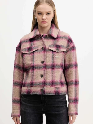 Obrázek produktu Tommy Jeans Bunda s příměsí vlny Tommy Jeans růžová