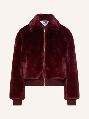 Obrázek produktu Tommy Jeans Bunda Z Umělé Kožešiny tmavě červená