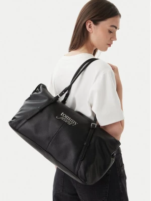 Obrázek produktu Tommy Jeans Kabelka Pebble Grain Metal Logo Tote Bag AW0AW18472 Černá