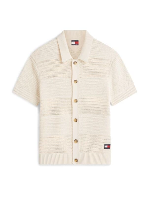 Obrázek produktu Tommy Jeans Kardigan 'Tommy Badge Woven Short Sleeve' krémová