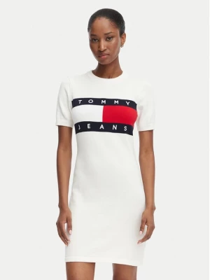 Obrázek produktu Tommy Jeans Každodenní šaty Flag DW0DW22853 Bílá Slim Fit