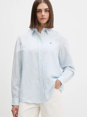 Obrázek produktu Tommy Jeans košile dámská se lnem modrá