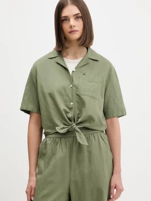 Obrázek produktu Tommy Jeans košile dámská se lnem zelená