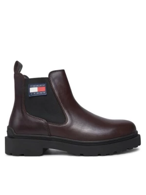 Obrázek produktu Tommy Jeans Kotníková obuv s elastickým prvkem Tjm Leather Chelsea Boot EM0EM01448 Hnědá