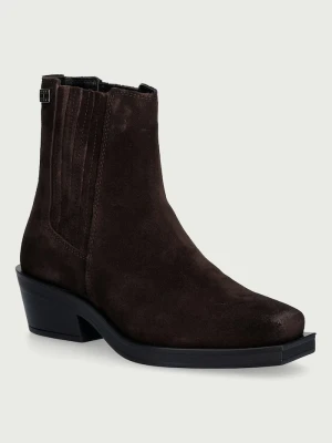 Obrázek produktu Tommy Jeans kotníkové Chelsea boty dámské semišové TJW SUEDE COWBOY BOOTS hnědá