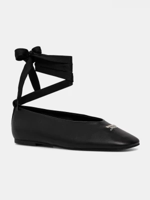 Obrázek produktu Tommy Jeans Kožené baleríny Tommy Hilfiger TJW BALLERINA WITH LACES černá