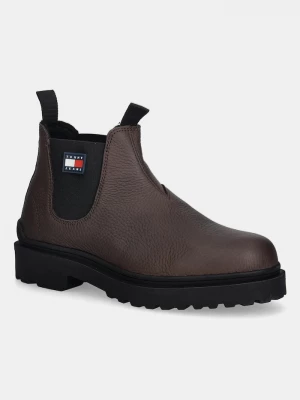 Obrázek produktu Tommy Jeans Kožené kotníkové boty Tommy Jeans TJM CHELSEA LEATHER WL hnědá