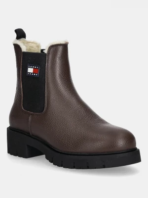 Obrázek produktu Tommy Jeans Kožené kotníkové boty Tommy Jeans TJW CHELSEA BOOT WL hnědá