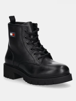 Obrázek produktu Tommy Jeans Kožené kotníkové boty Tommy Jeans TJW LACE UP LEATHER BOOT černá