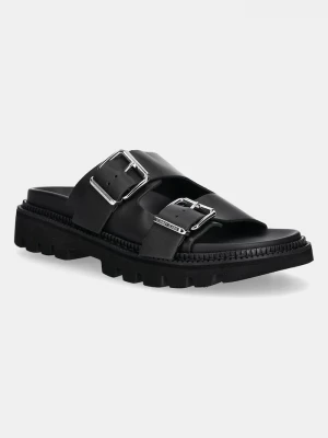 Obrázek produktu Tommy Jeans Kožené pantofle DOUBLE STRAP SANDAL černá