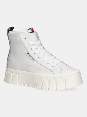 Obrázek produktu Tommy Jeans Kožené tenisky Tommy Jeans TJW VULC FLATFORM LEOPARD bílá