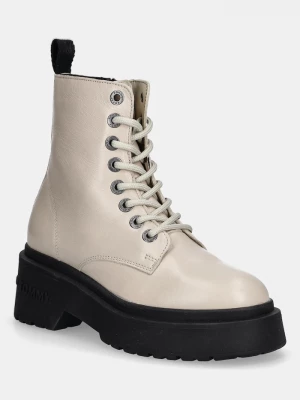 Obrázek produktu Tommy Jeans Kožené workery TJW CHUNKY SHINY LEATHER BOOT béžová