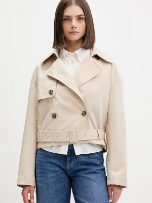 Obrázek produktu Tommy Jeans krátký trenčkot dámský s bavlnou béžová