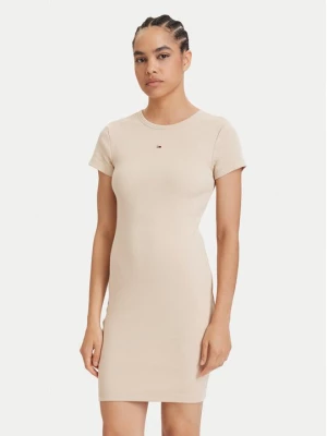 Obrázek produktu Tommy Jeans Letní šaty Flag DW0DW22613 Světle béžová Slim Fit
