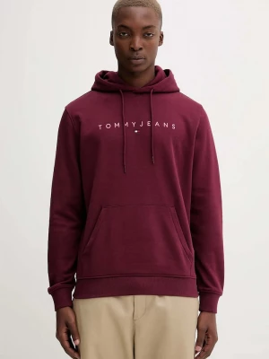 Obrázek produktu Tommy Jeans mikina kapucí pánská bavlněná burgundské