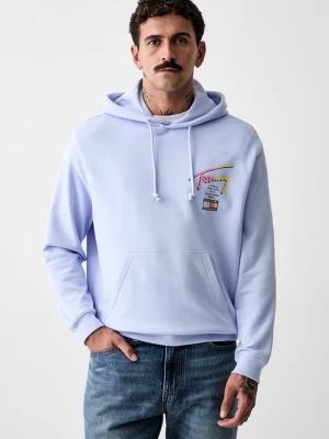 Obrázek produktu Tommy Jeans mikina kapucí pánská bavlněná modrá