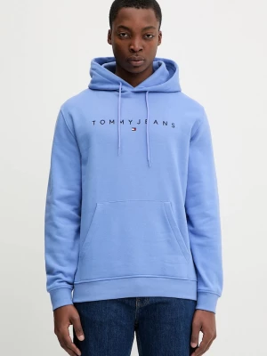 Obrázek produktu Tommy Jeans mikina s kapucí pánská bavlněná fialová